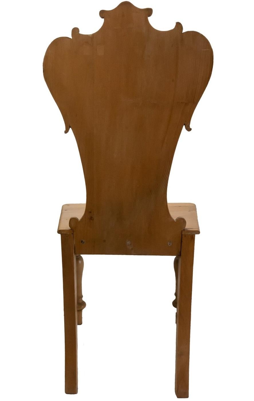 English Antique Hall Chair, circa 1840, England For Sale