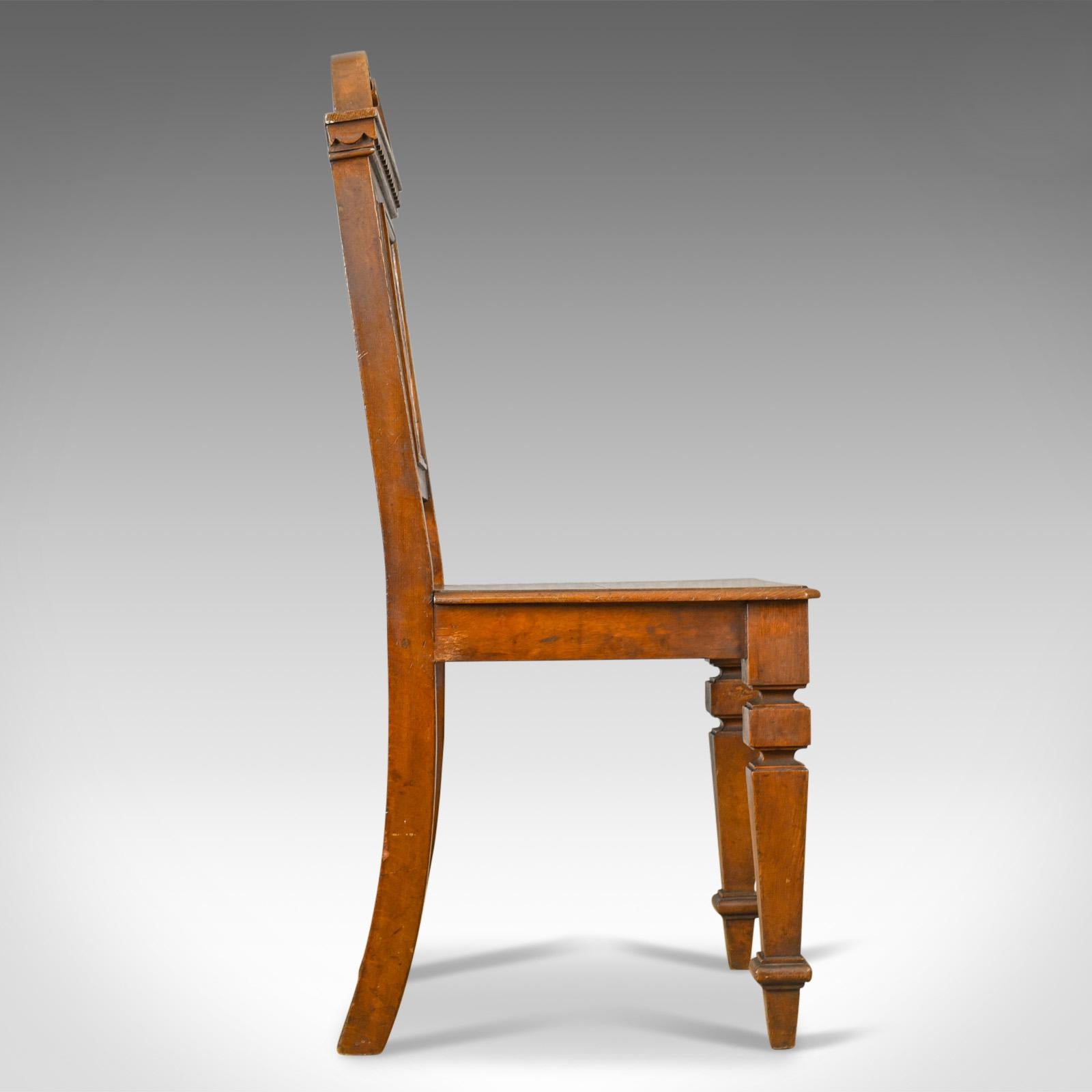 Victorian Antique Hall Chair, Oak, Scottish, 19th Century, circa 1870