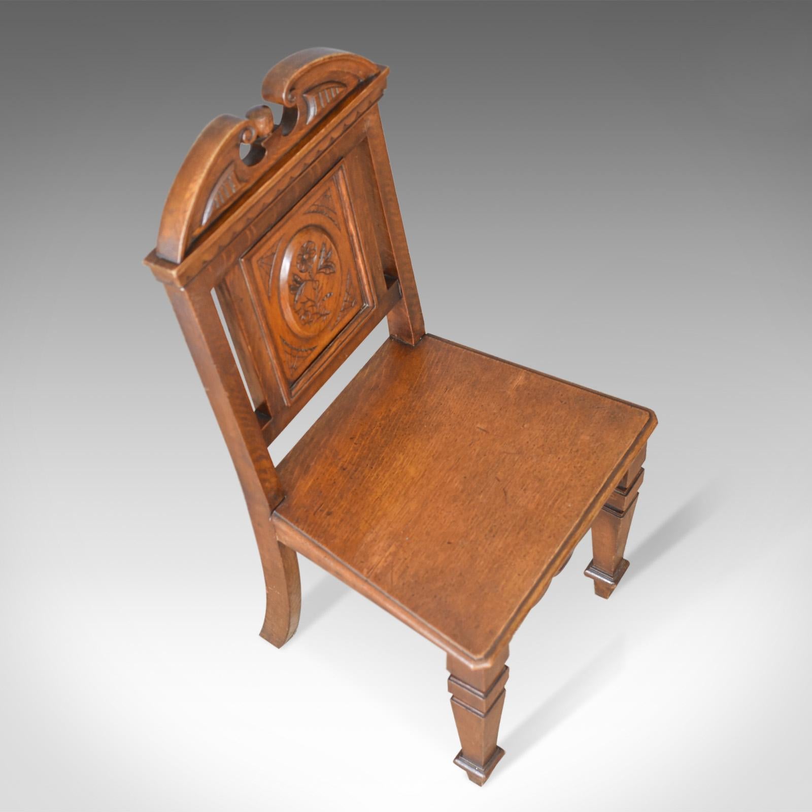 Antique Hall Chair, Oak, Scottish, 19th Century, circa 1870 3