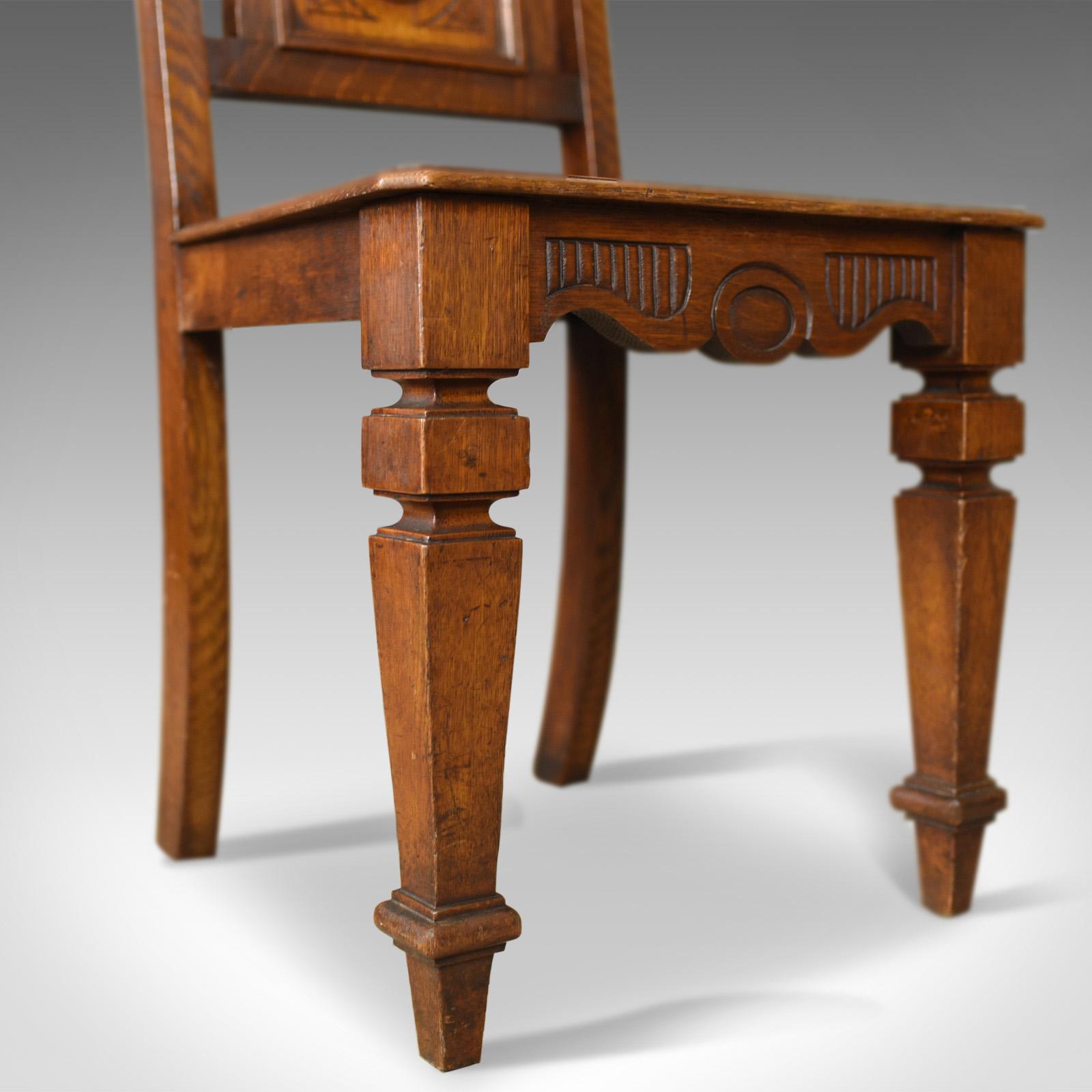 Antique Hall Chair, Oak, Scottish, 19th Century, circa 1870 5