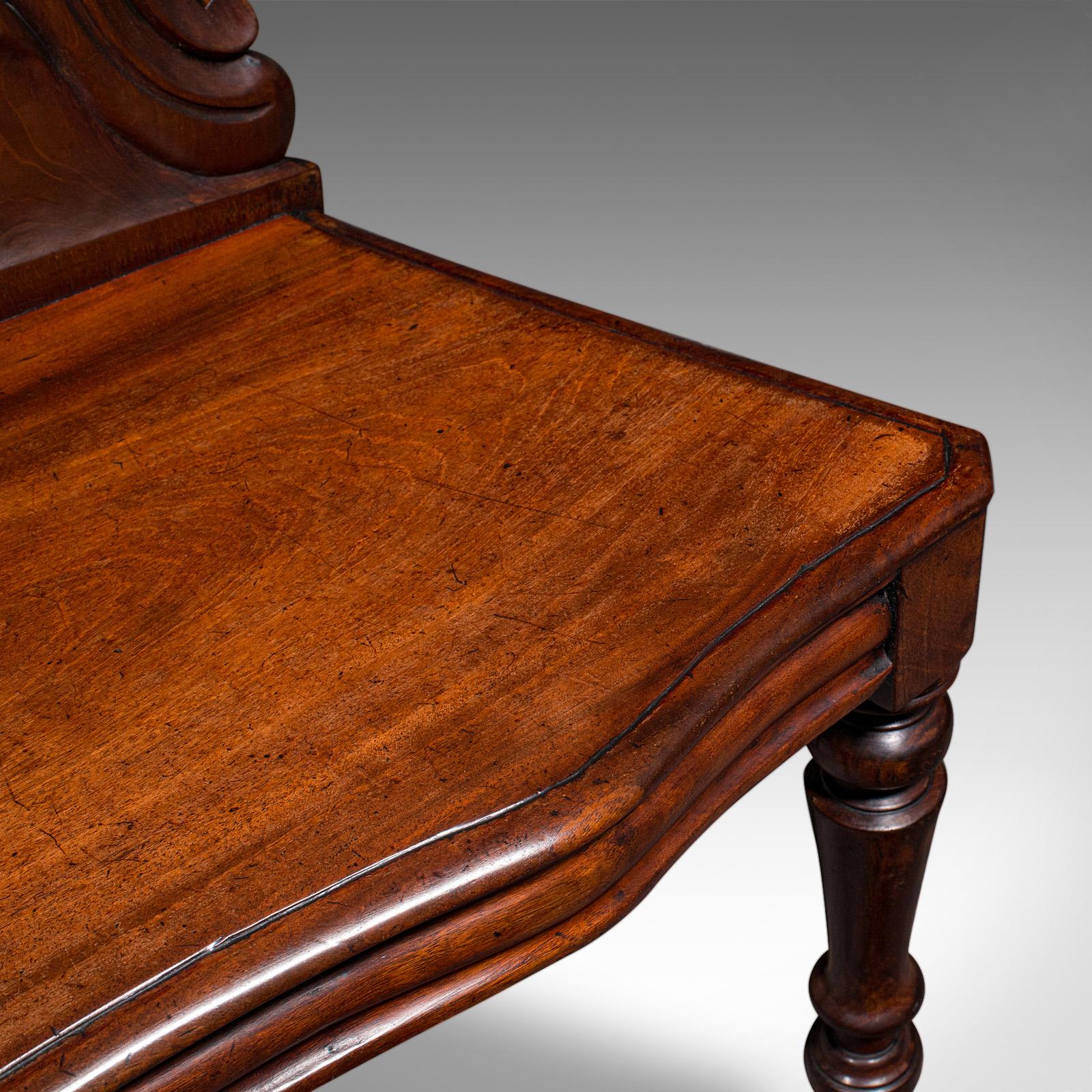 Antiker Flurstuhl, schottisch, Nussbaum, Beistellstuhl, Empfangssitz, Regency, 1820 im Angebot 4