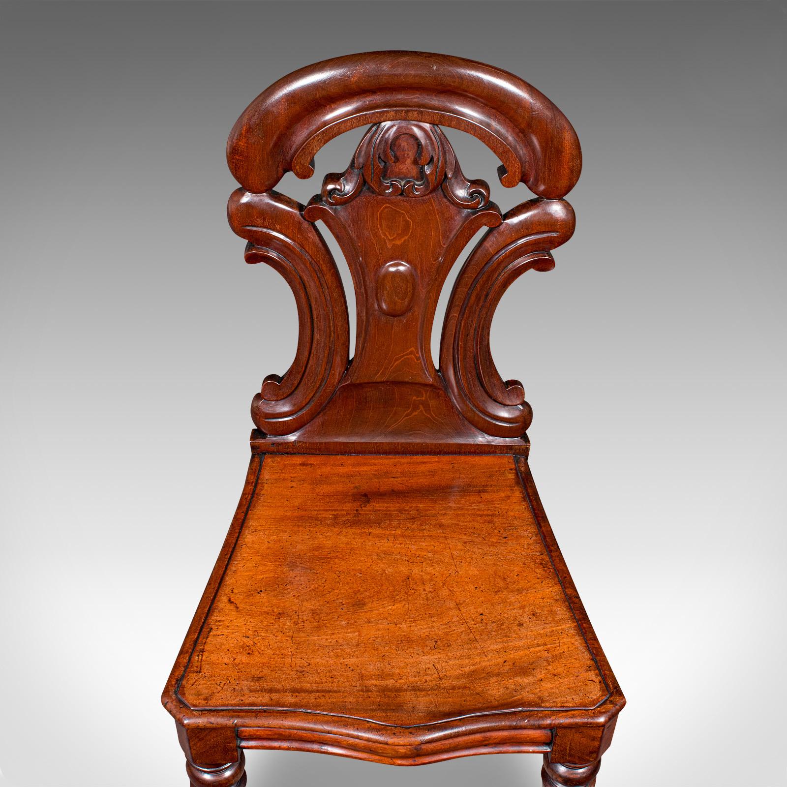 Antiker Flurstuhl, schottisch, Nussbaum, Beistellstuhl, Empfangssitz, Regency, 1820 im Angebot 1