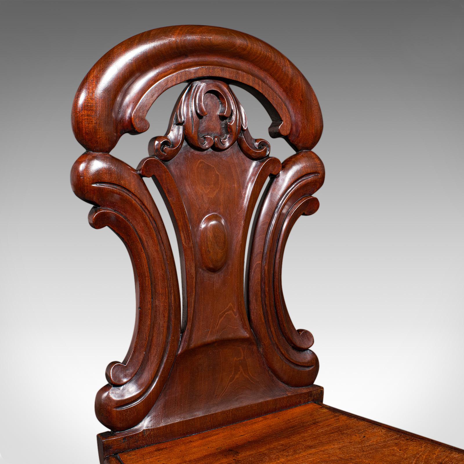 Antiker Flurstuhl, schottisch, Nussbaum, Beistellstuhl, Empfangssitz, Regency, 1820 im Angebot 3