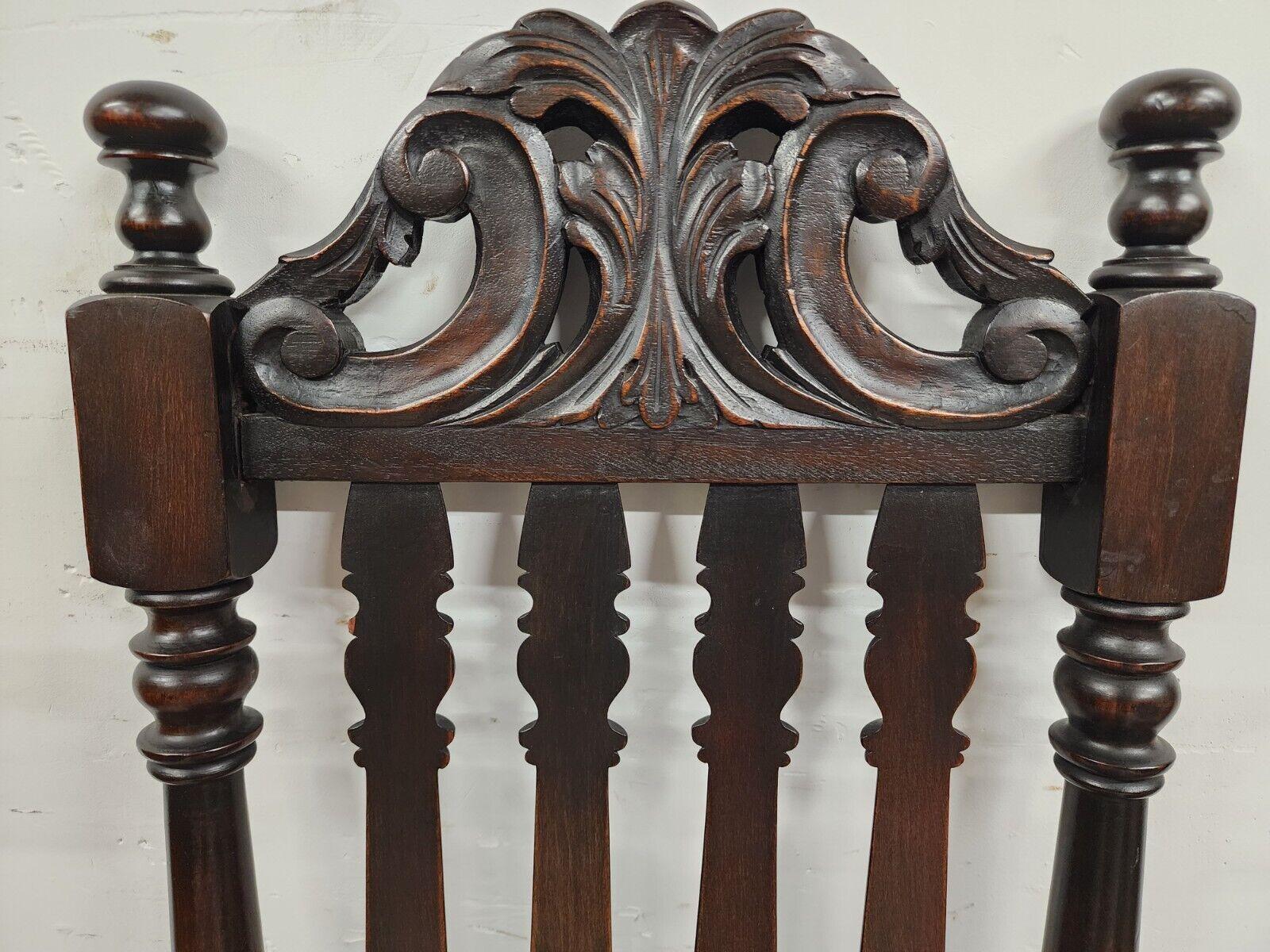 18th Century and Earlier Antique Hall Chairs Walnut Dining Accent Pair For Sale