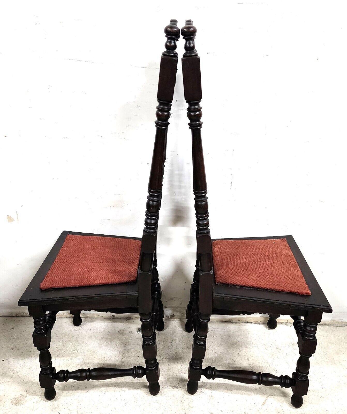 Antique Hall Chairs Walnut Dining Accent Pair For Sale 4