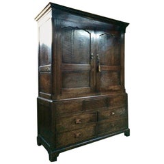 Antique Hall Cupboard Solid Oak Victorian 19th Century, circa 1890, Large