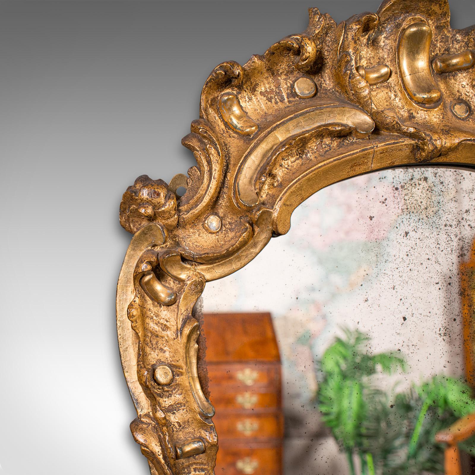 Antique Hall Mirror, French, Gilt Gesso, Ornate, Baroque Taste, Victorian, 1850 In Good Condition For Sale In Hele, Devon, GB