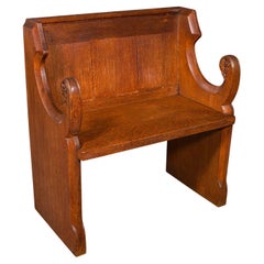 Antique Hall Settle, Scottish Oak Seat & A Half Bench, Gothic Revival, Victorian