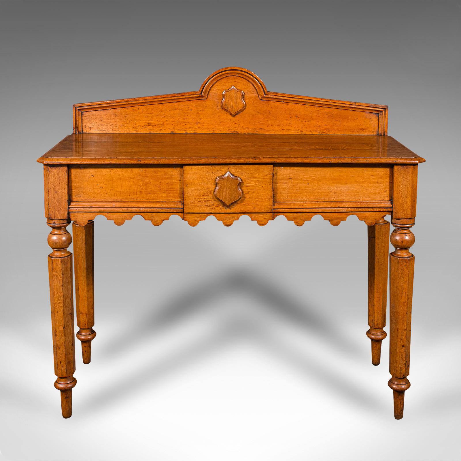 Antique Hall Side Table, Early Victorian, Scottish, Golden Oak, Console, C.1850 In Good Condition For Sale In Hele, Devon, GB