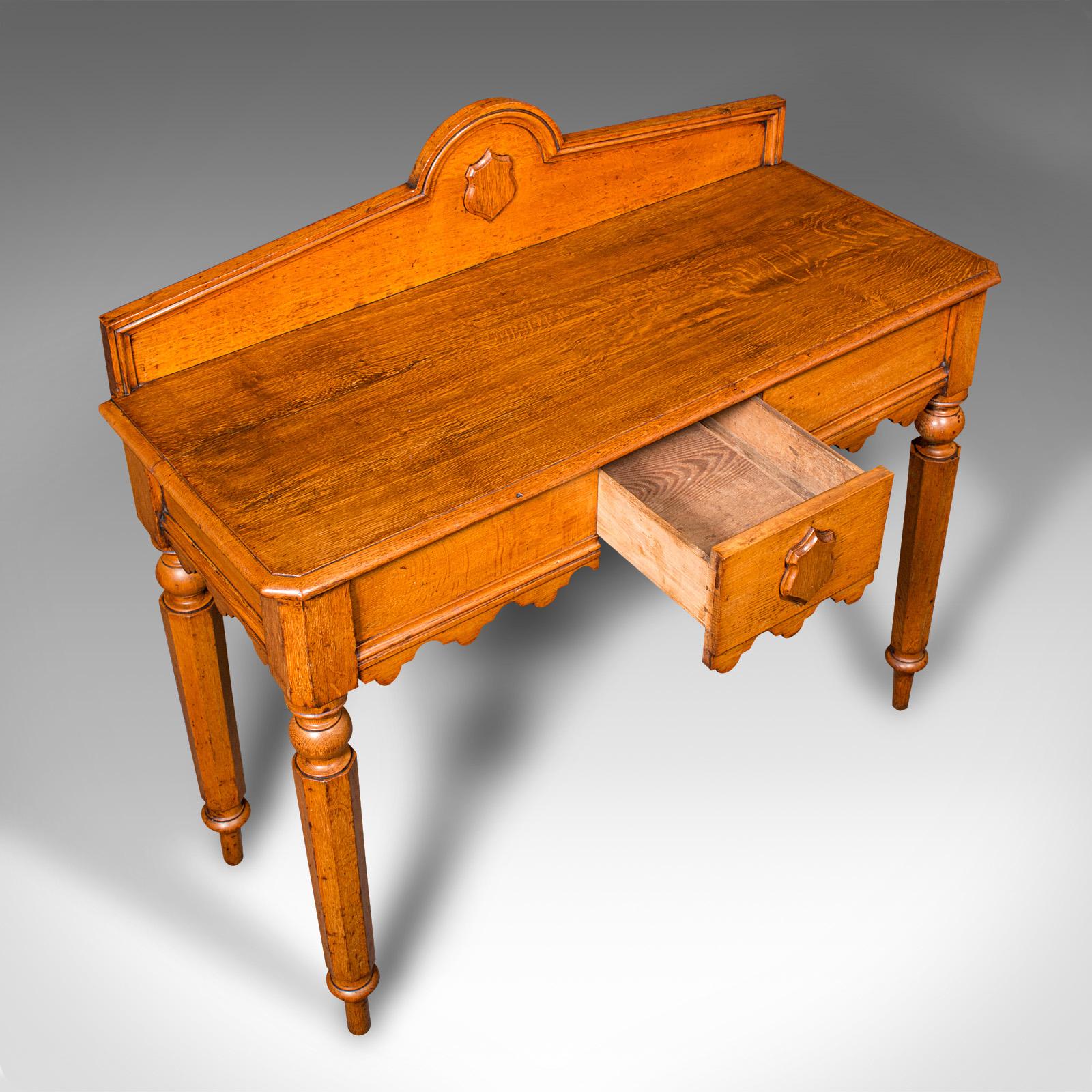 Antique Hall Side Table, Early Victorian, Scottish, Golden Oak, Console, C.1850 For Sale 4