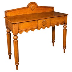 Antique Hall Side Table, Early Victorian, Scottish, Golden Oak, Console, C.1850