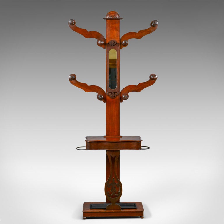 Antique Hall Stand, Edwardian, Mahogany, Tree, Hat, Coat, Umbrella