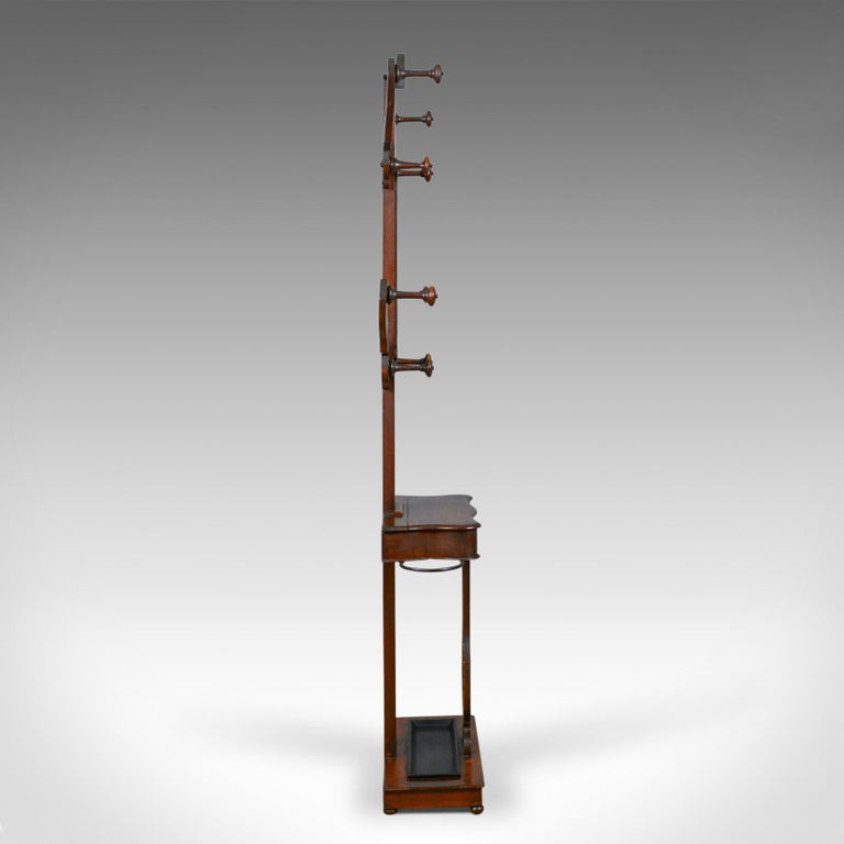 Antique Hall Stand, Edwardian, Mahogany, Tree, Hat, Coat 