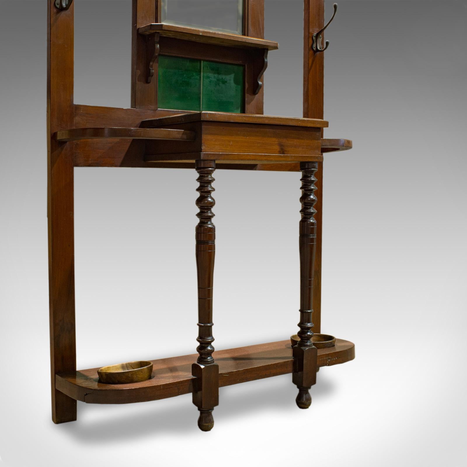 Antique Hall Stand English Walnut, Stick, Coat, Hat Stand, Edwardian, circa 1910 5