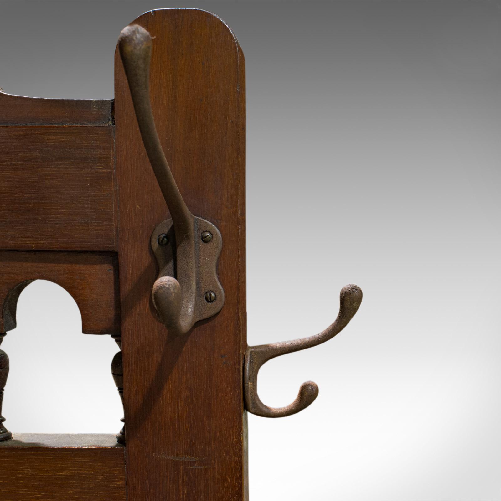 Antique Hall Stand English Walnut, Stick, Coat, Hat Stand, Edwardian, circa 1910 1