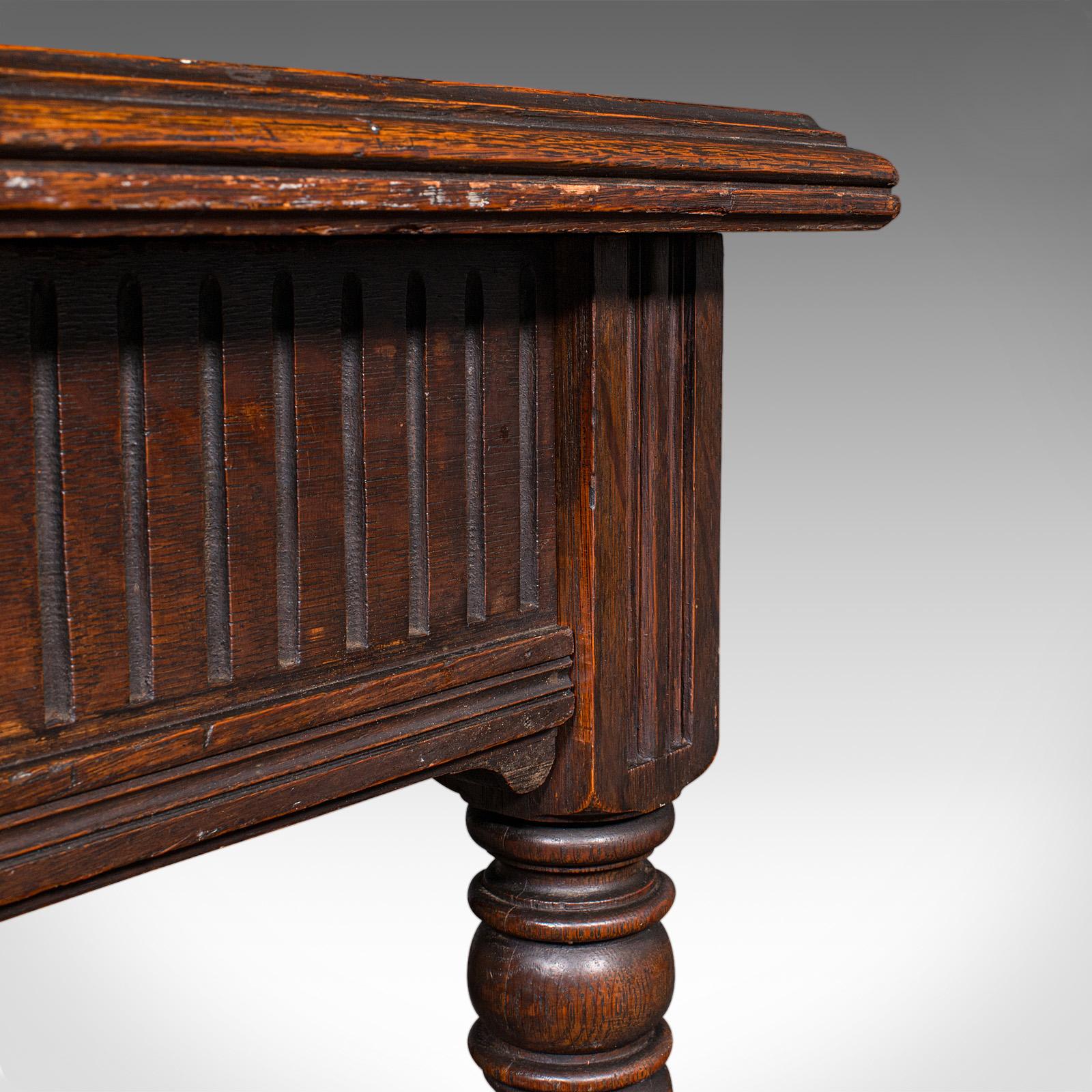 Antique Hall Table, Scottish, Oak, Side, Reception, Gothic Revival, Victorian For Sale 5