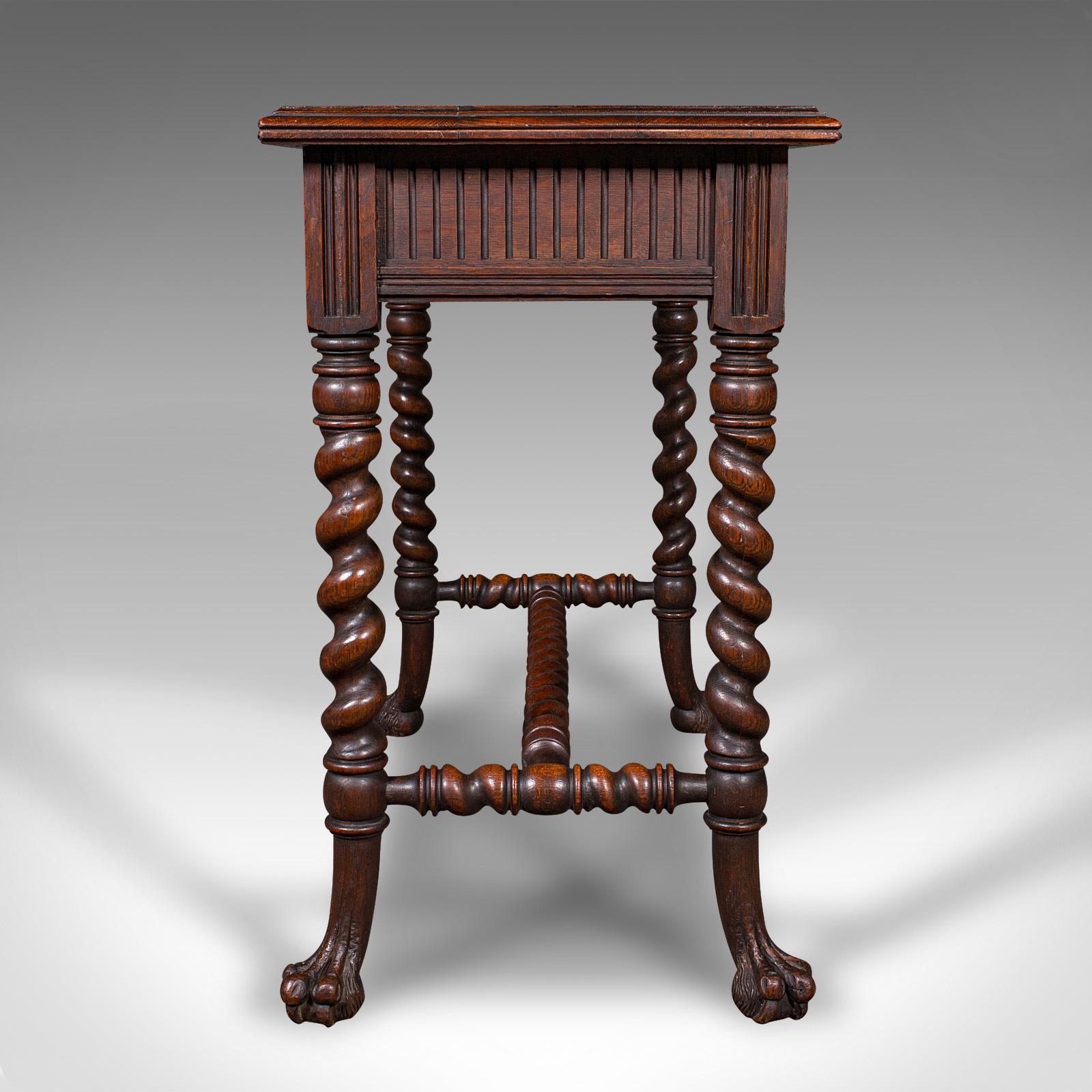 Late Victorian Antique Hall Table, Scottish, Oak, Side, Reception, Gothic Revival, Victorian For Sale