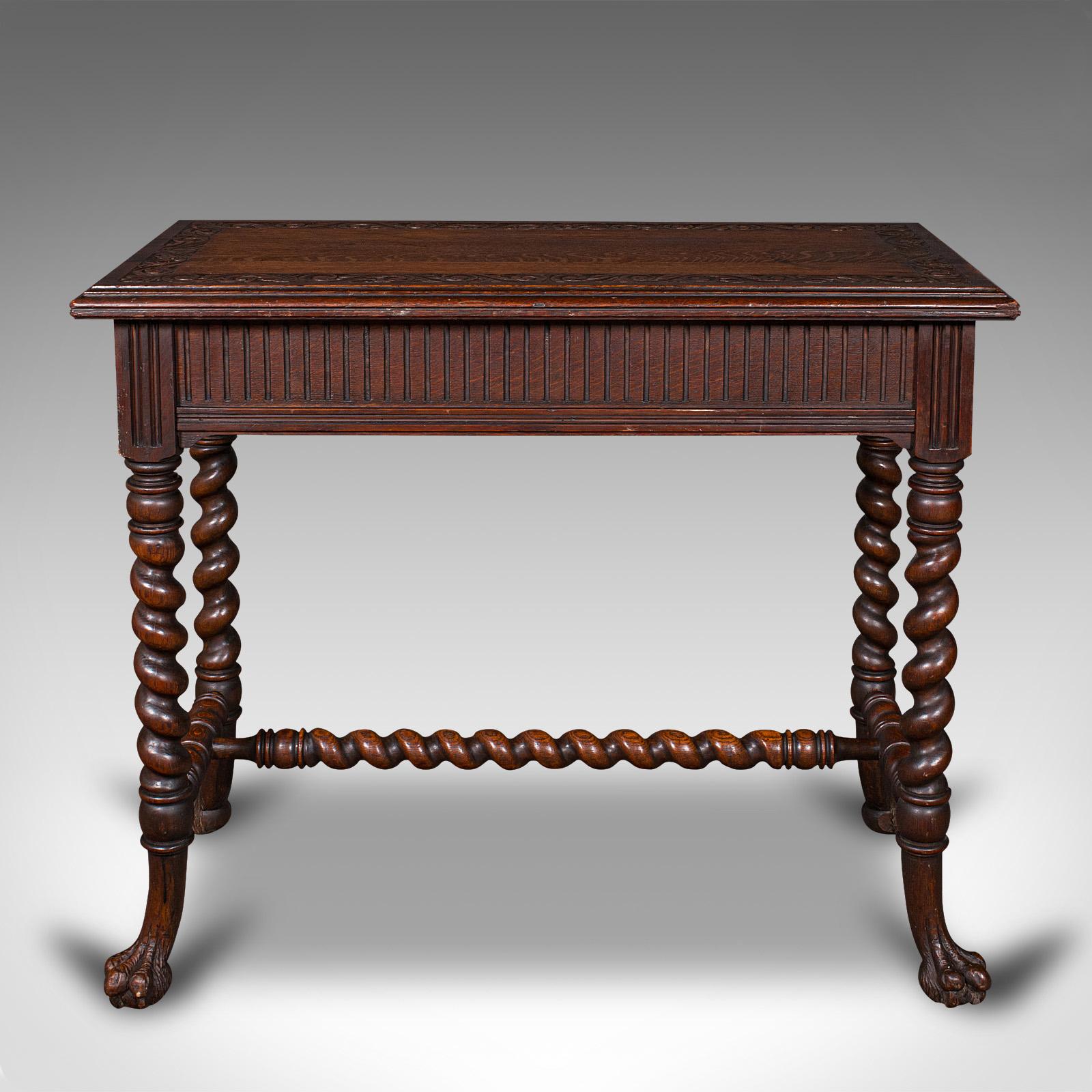 Antique Hall Table, Scottish, Oak, Side, Reception, Gothic Revival, Victorian In Good Condition For Sale In Hele, Devon, GB