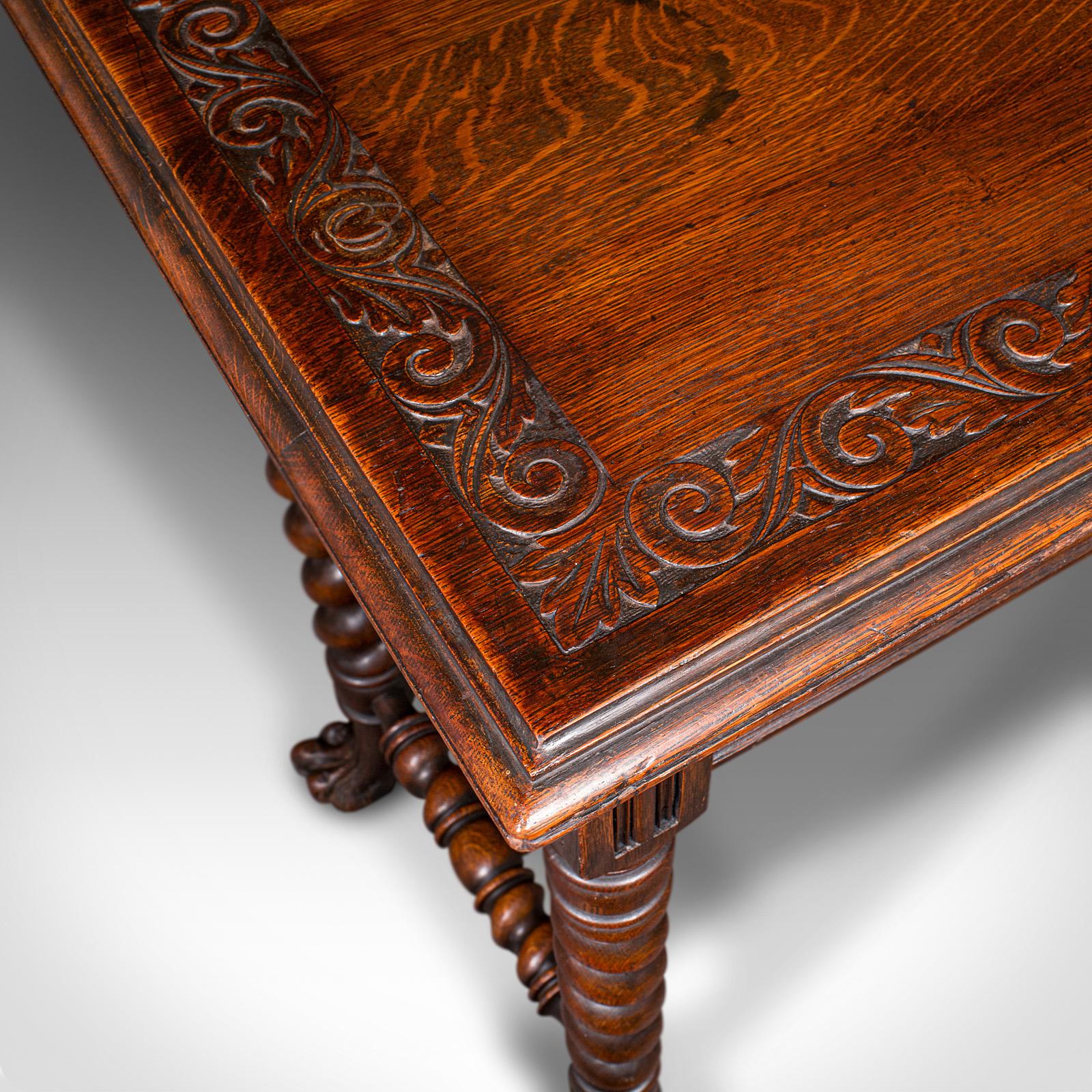 Antique Hall Table, Scottish, Oak, Side, Reception, Gothic Revival, Victorian For Sale 4