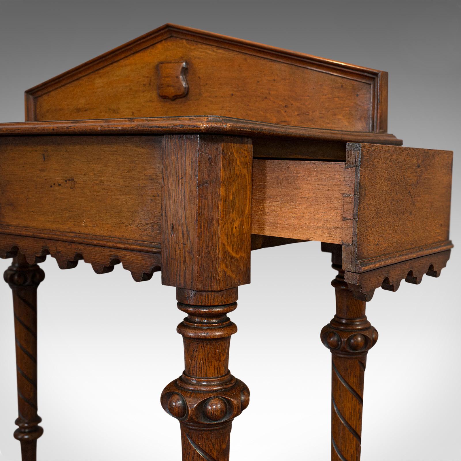 Antique Hall Table, Scottish, Oak, Victorian Gothic, Side, Dresser, circa 1860 3
