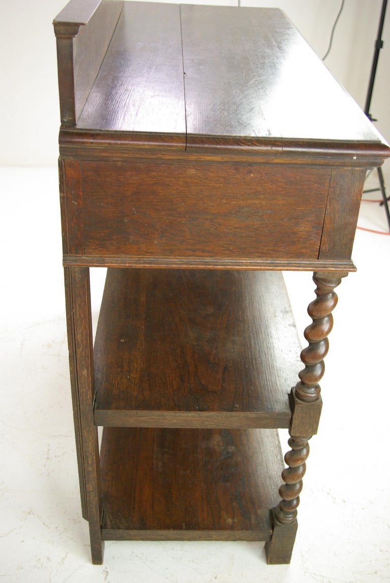 Antique Hall Table, Serving Table, ThreeTiered Stand, Barley Twist