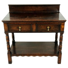 Used Hall Table, Tiger Oak Serving Table, Dundee, Scotland 1910, B1835