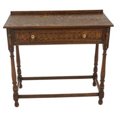 Antique Hall Table, Tiger Oak, Serving Table, Scotland 1920, B2659