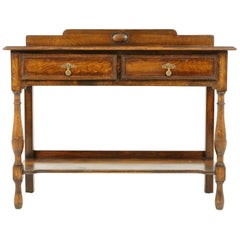 Antique Hall Table, Tiger Oak Table, Sideboard, Server, Scotland 1920, B1697