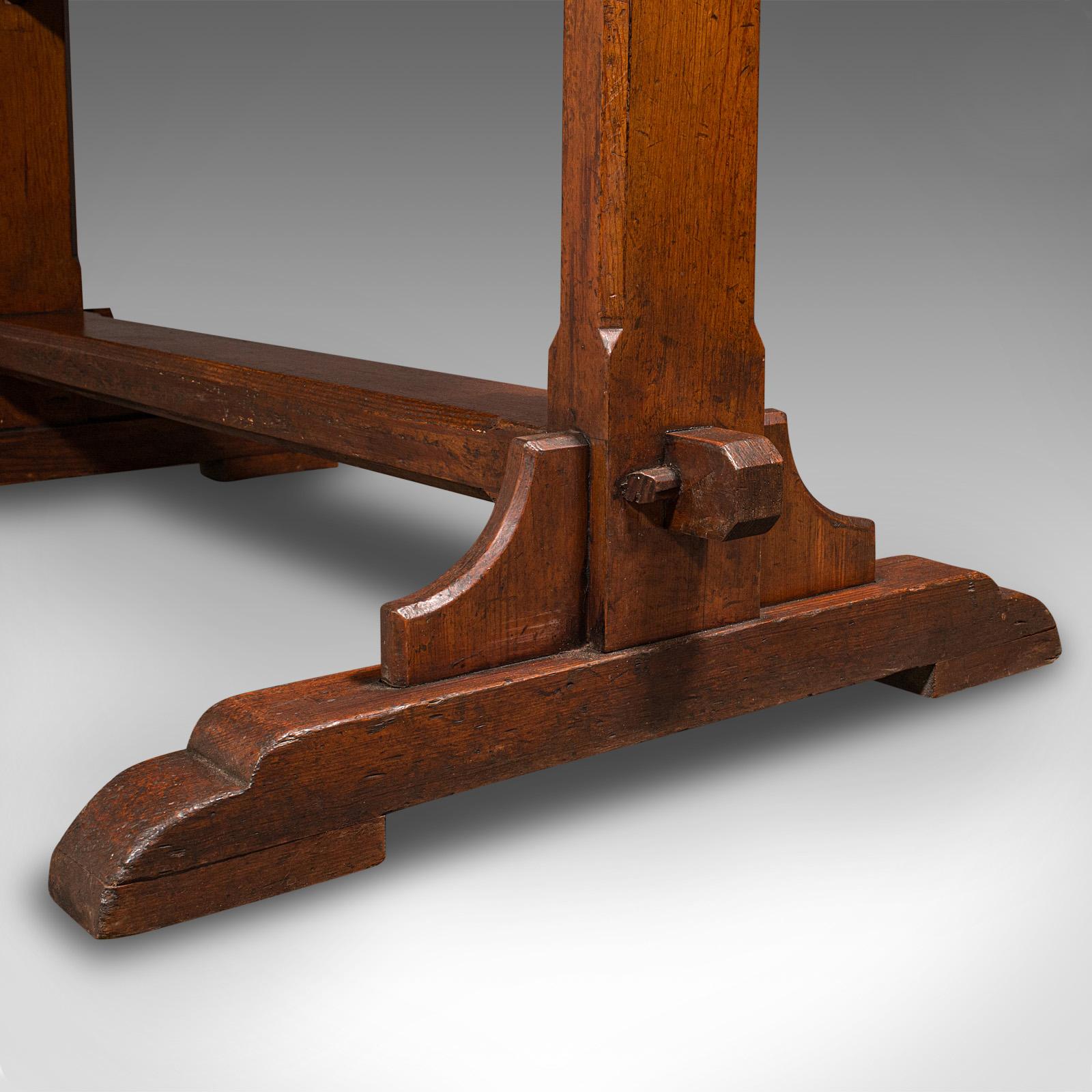 Table d'entrée victorienne, pin pichet, cuisine, ecclésiastique, vers 1870 en vente 3