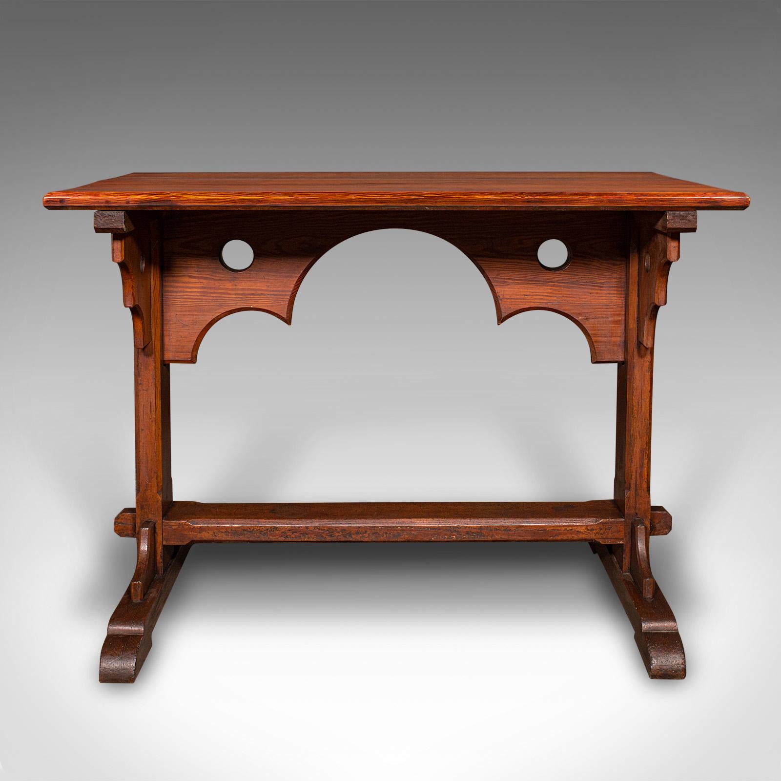 Britannique Table d'entrée victorienne, pin pichet, cuisine, ecclésiastique, vers 1870 en vente