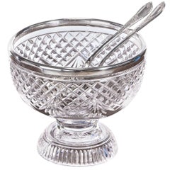 Antique Hallmarked Silver Rimmed Cut-Glass Bowl