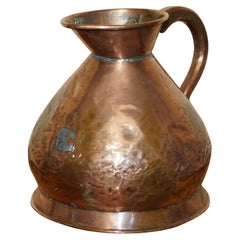 ANTIGUO PICADOR DE COBRE Y LATÓN DE 2 GALONES GEORGIANO CIRCA 1780 MARCADO Y ESTAMPADO
