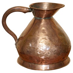 Antique Hallmarked &Stamped Victorian circa 1880 2 Gallon Copper & Brass Pitcher