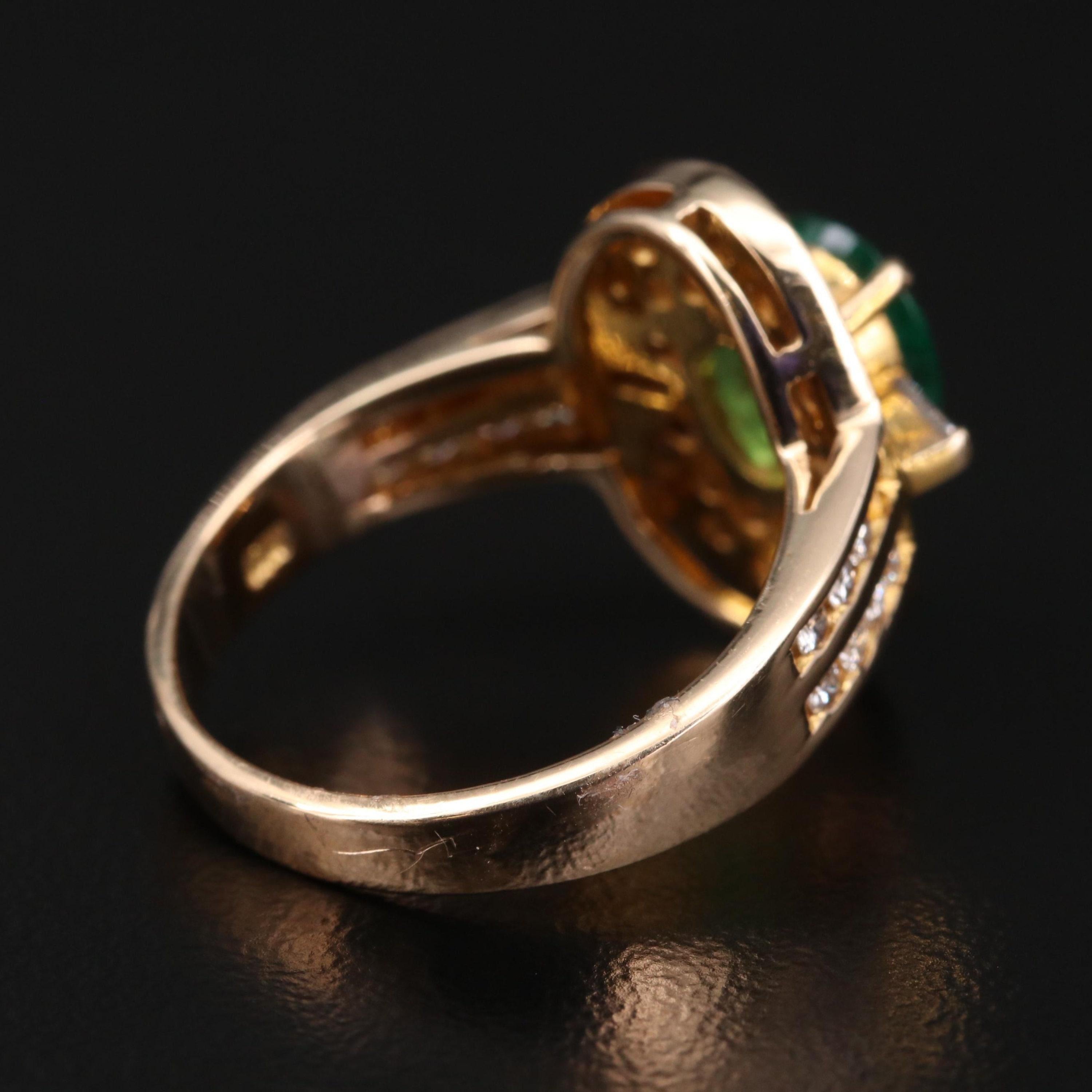 For Sale:  Antique Halo Green Emerald Wedding Ring 5