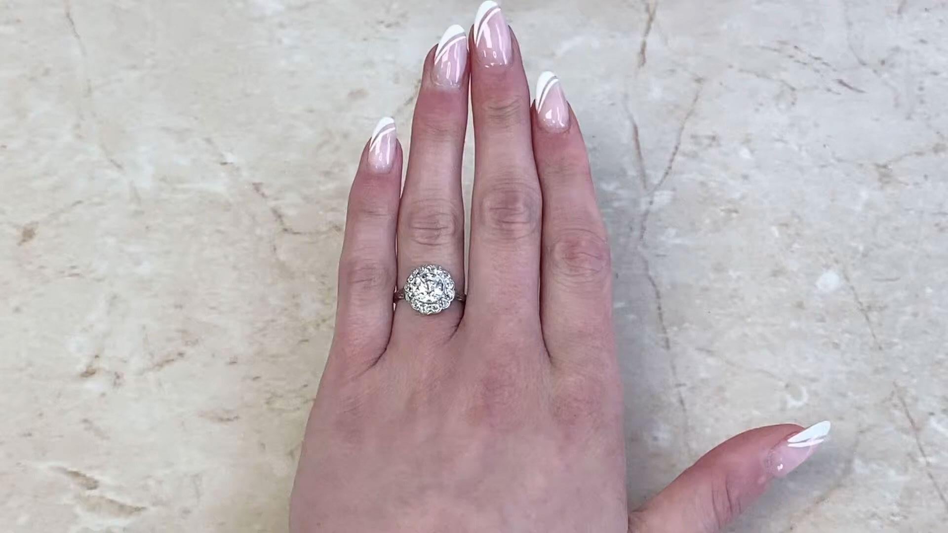 Antique Halo Setting Engagement Ring, Old European Diamond (Approx. 1.50-Carats) For Sale 1