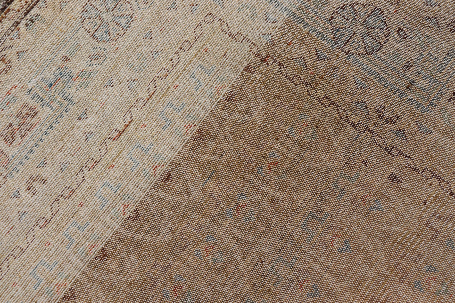Persian Antique Hamadan Gallery Rug in Wool with All-Over Sub-Geometric Paisley Design