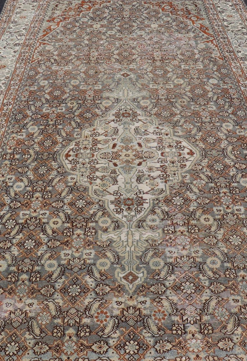 Antique Hamadan Gallery Rug with Sub-Geometric Design by Keivan Woven Arts For Sale 1