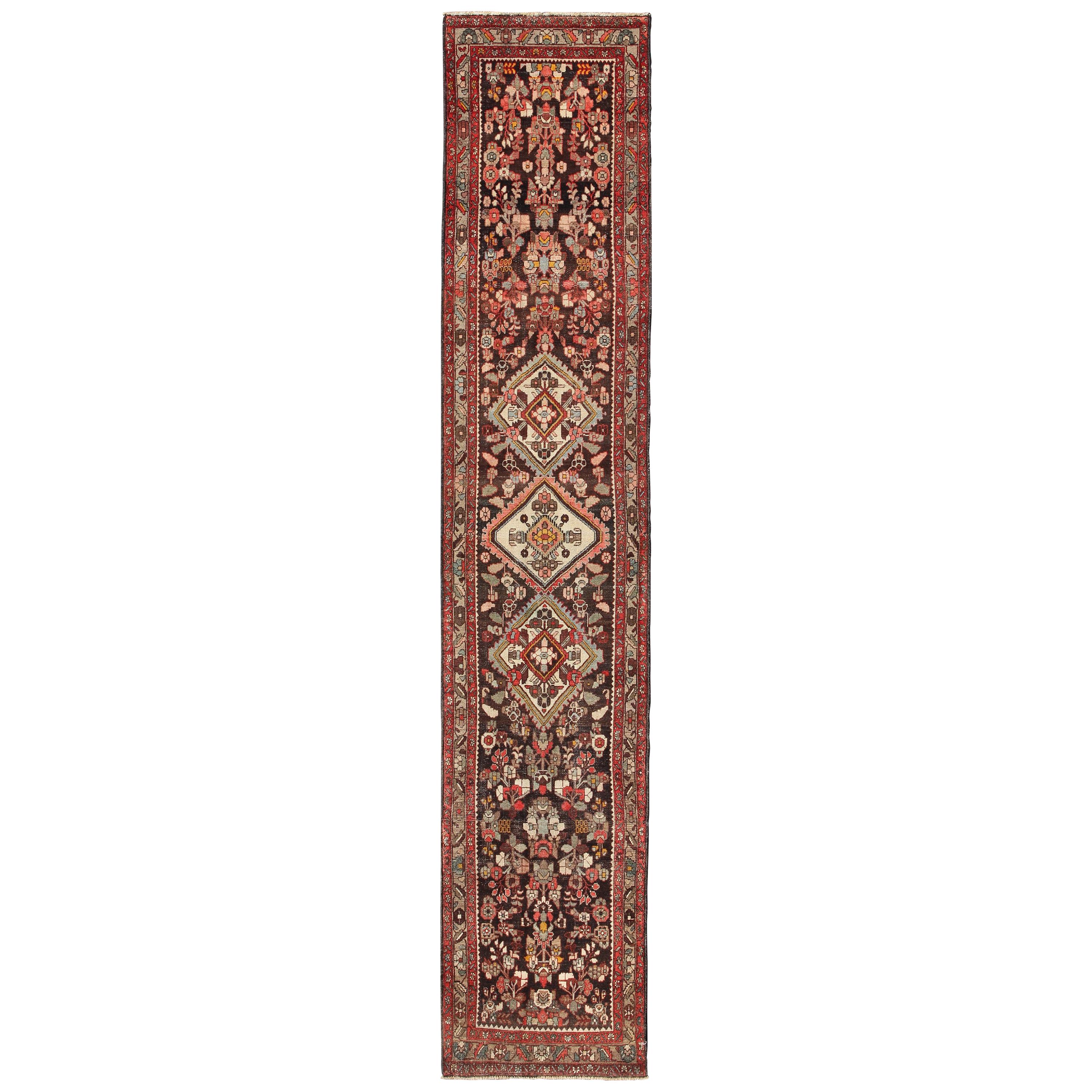 Antique Hamadan Long Runner