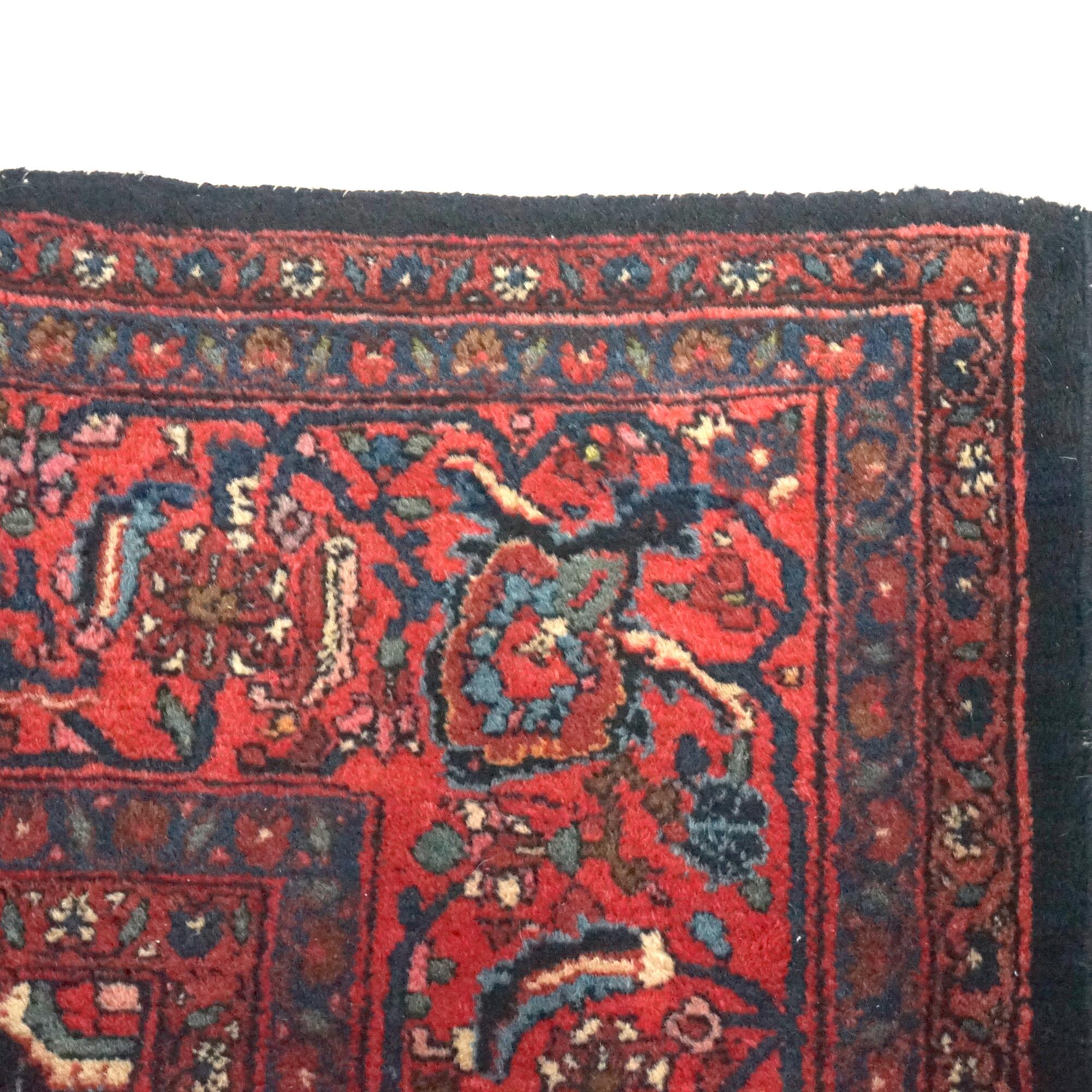 Wool Zhan Rug Antique Hamadan Oriental Wool Rug Circa 1920 For Sale at 1stDibs