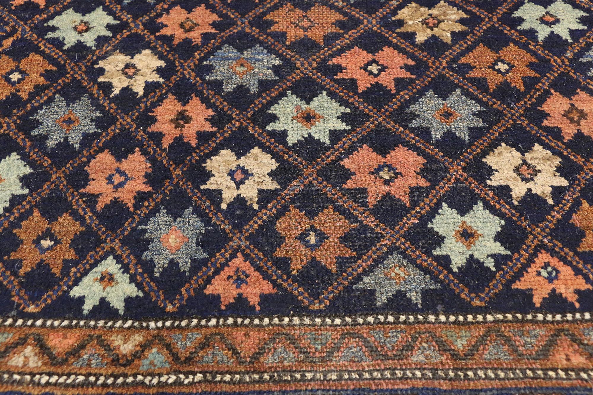Hand-Knotted Antique Hamadan Persian Rug with Tribal Style For Sale