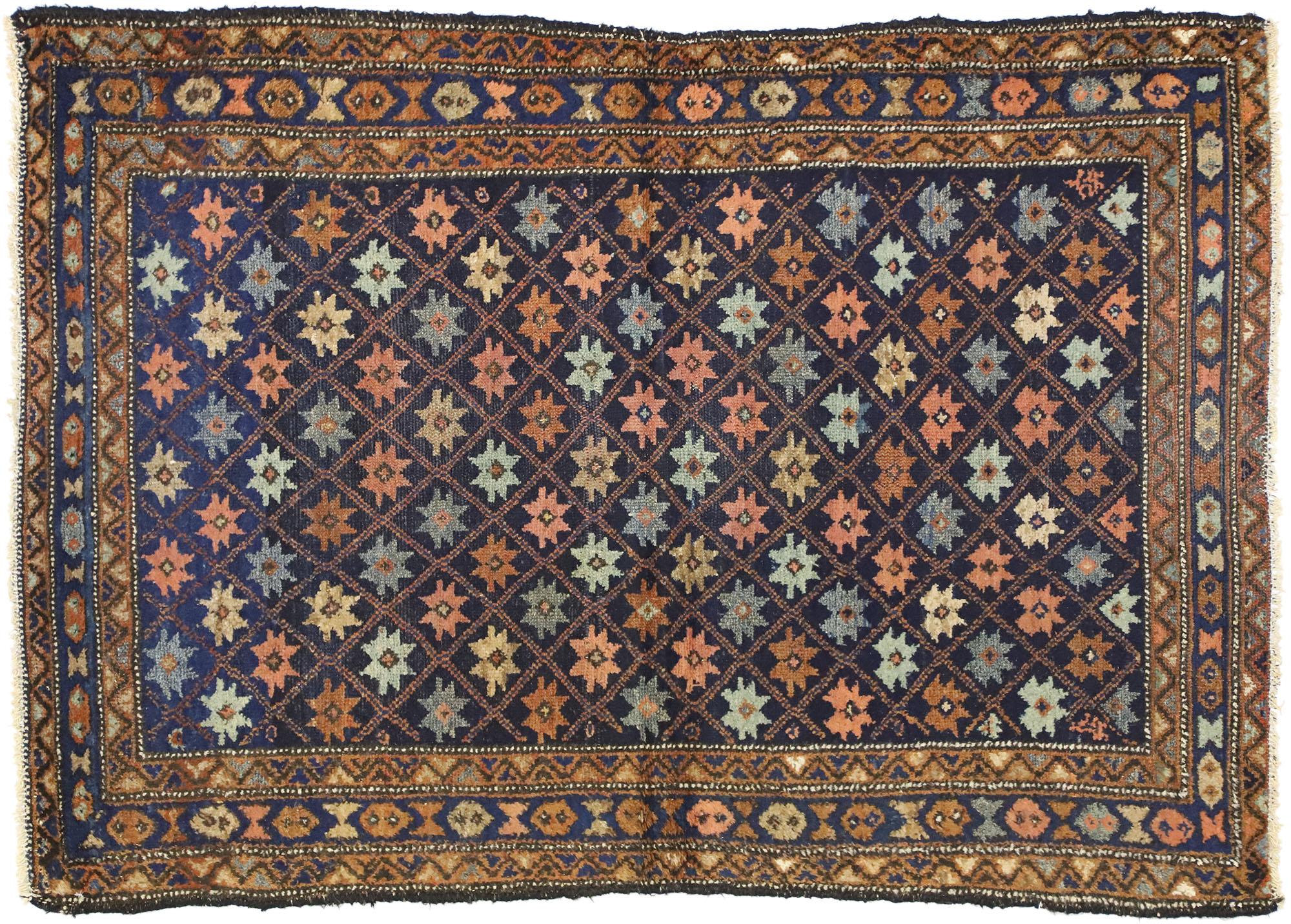 Antique Hamadan Persian Rug with Tribal Style For Sale 1