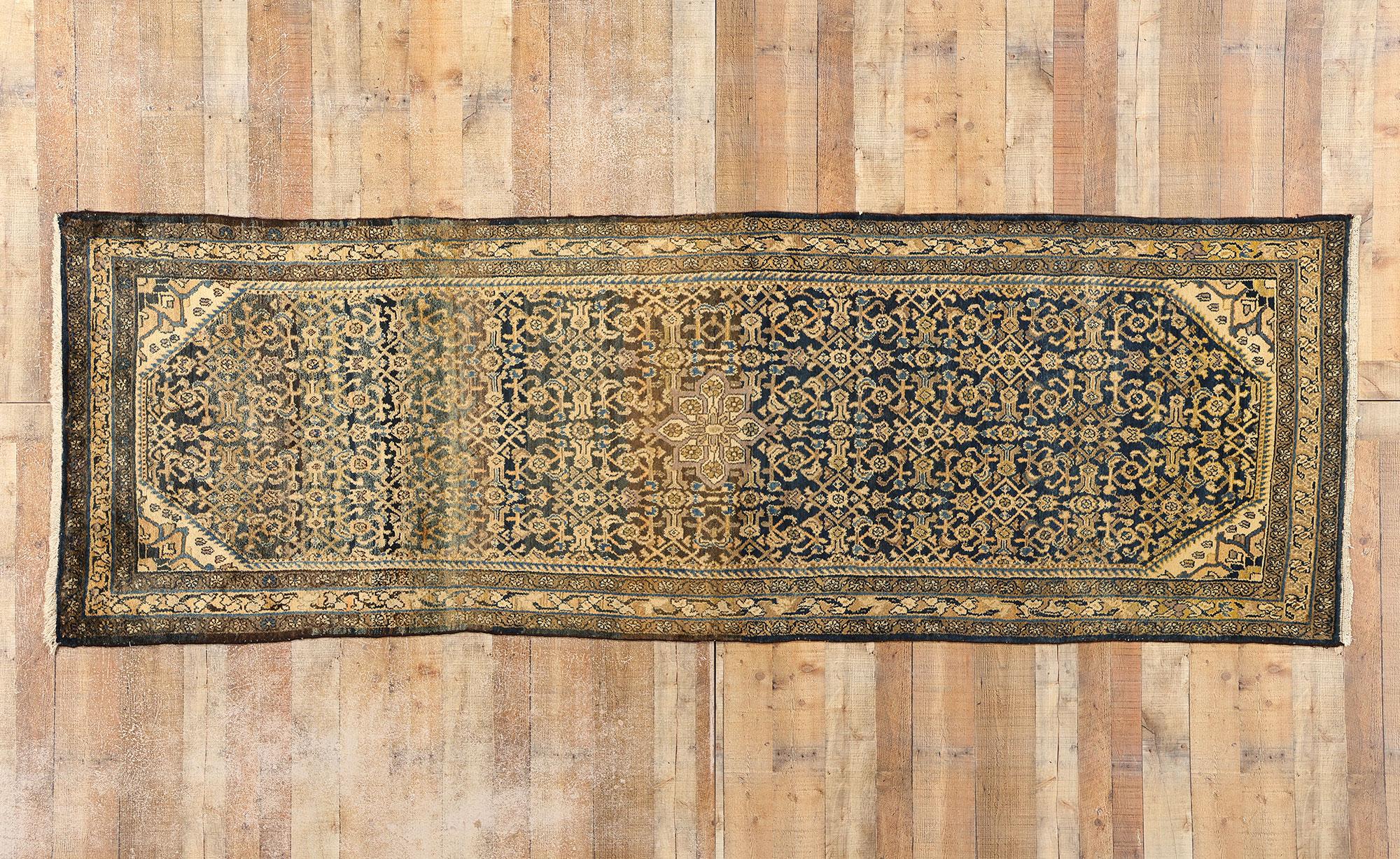 Antique Persian Hamadan Rug Runner, 03'09 x 11'05 For Sale 7