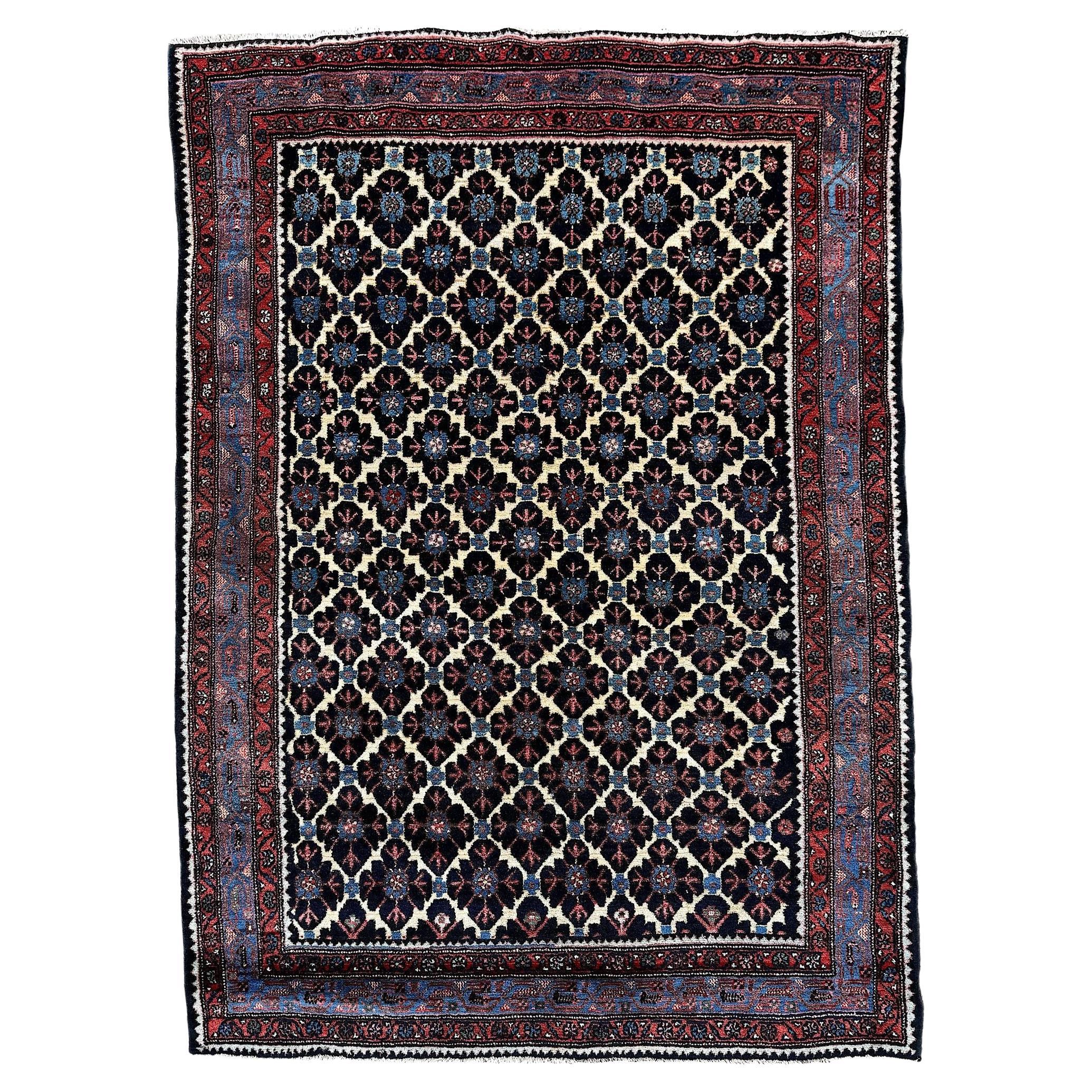 Antique Hamadan Rug 1.96m x 1.43m For Sale