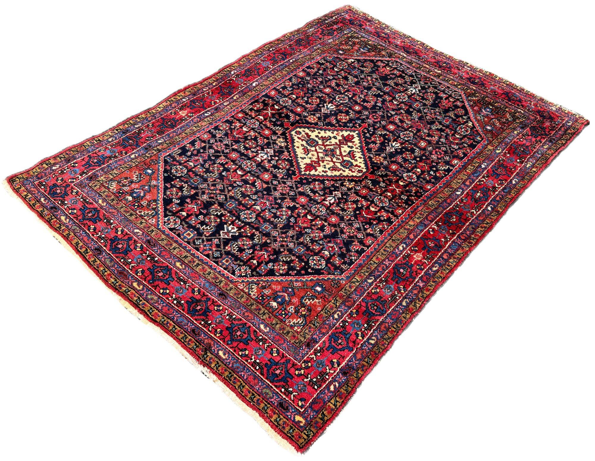 Tapis Hamadan antique 1,98 m x 1,44 m Bon état - En vente à St. Albans, GB