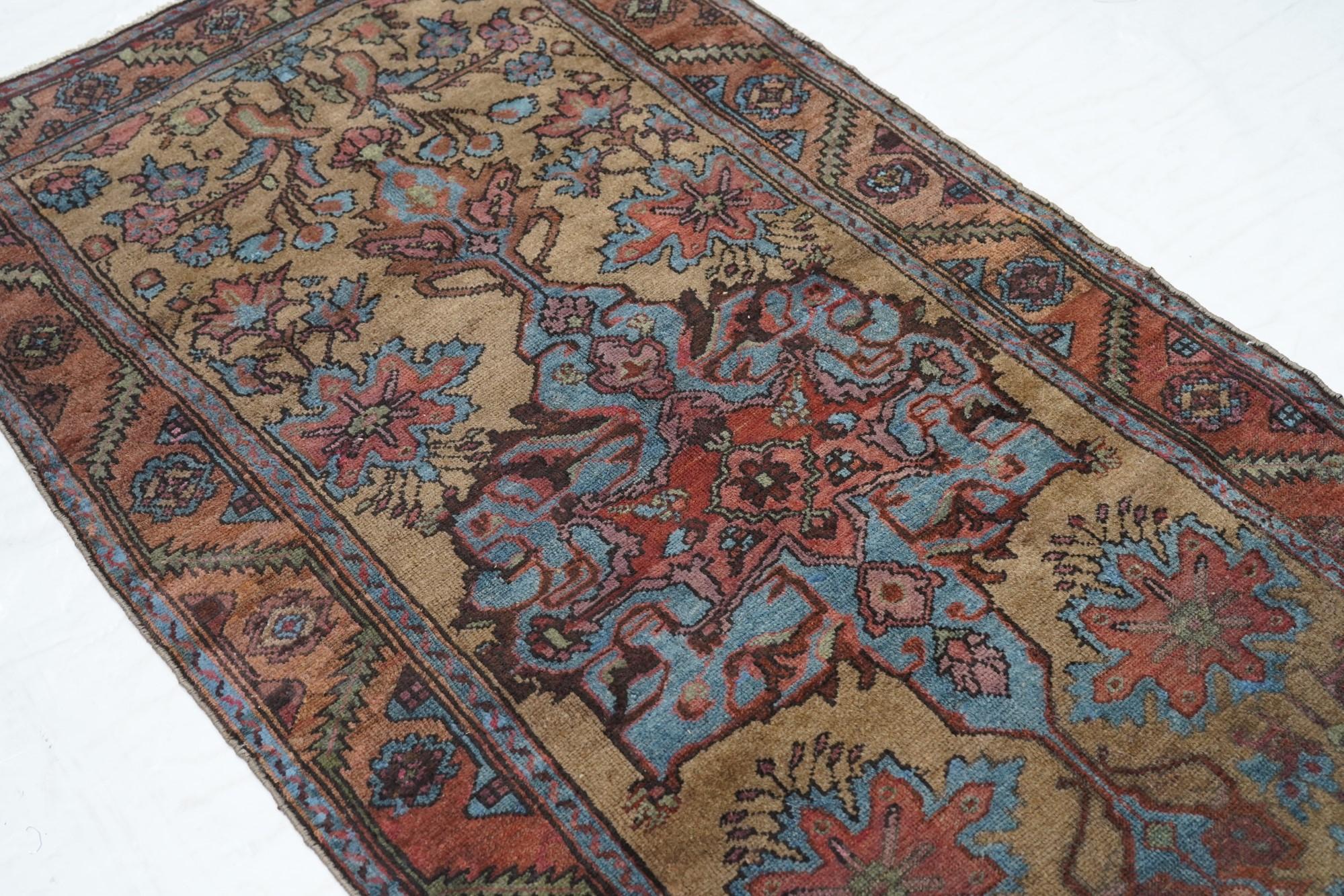 Wool Antique Hamadan Rug For Sale