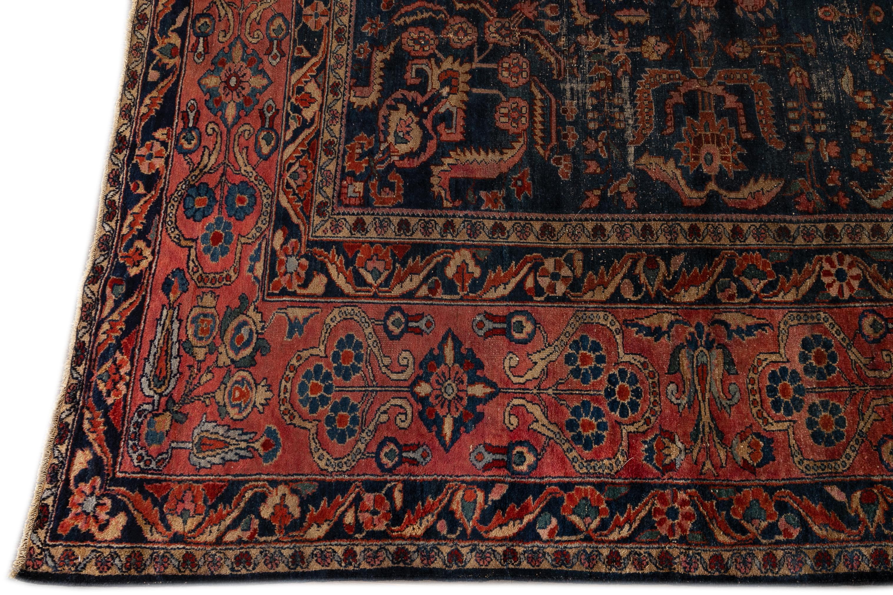 Hand-Knotted Antique Hamadan Rug