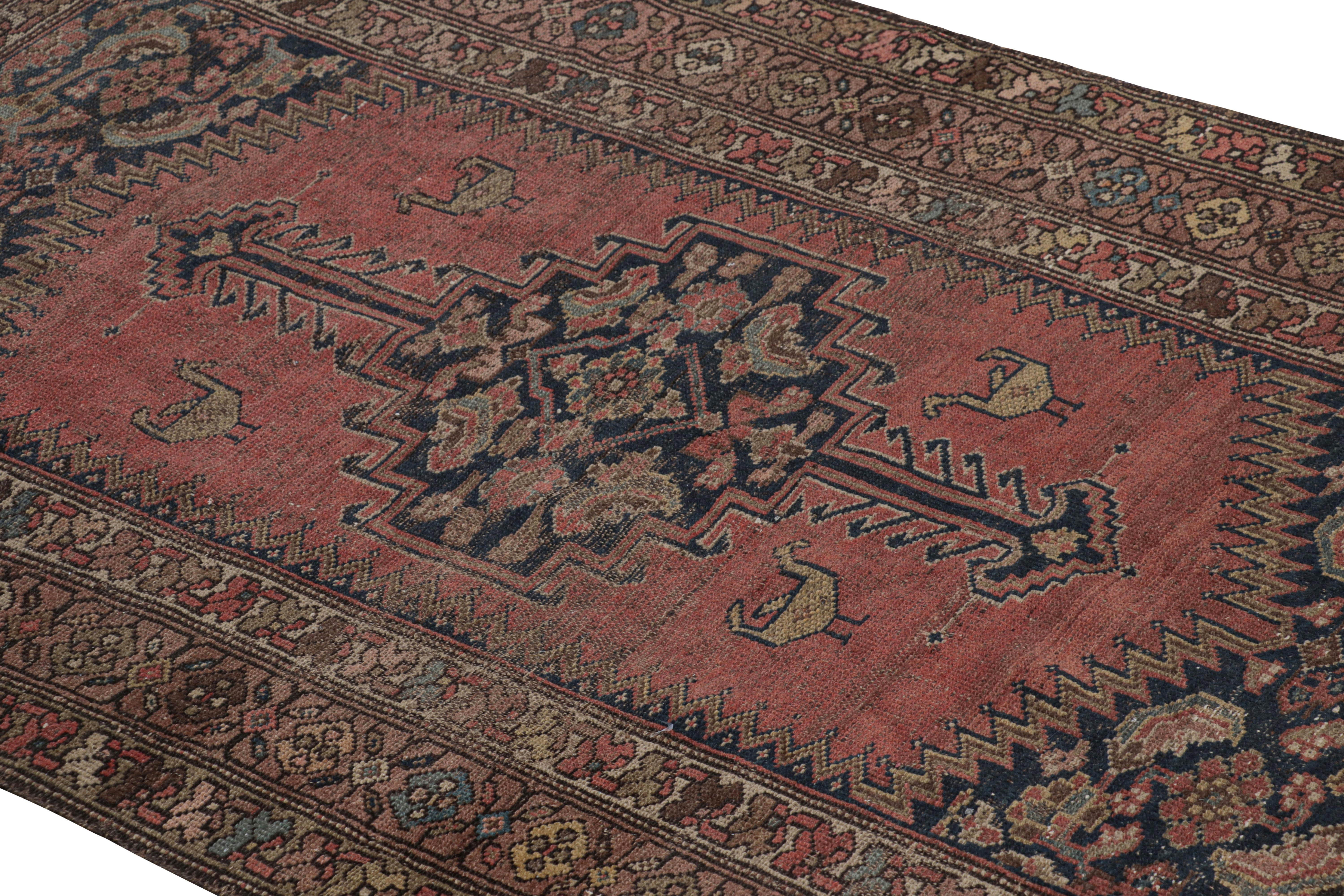 Hand-knotted in wool and originating circa 1910-1920, this antique Persian rug connotes a Hamadan rug style and is the latest addition to Rug & Kilim’s coveted Antique collection. 

On the Design: 

The antique Hamadan rug is characterized by muted