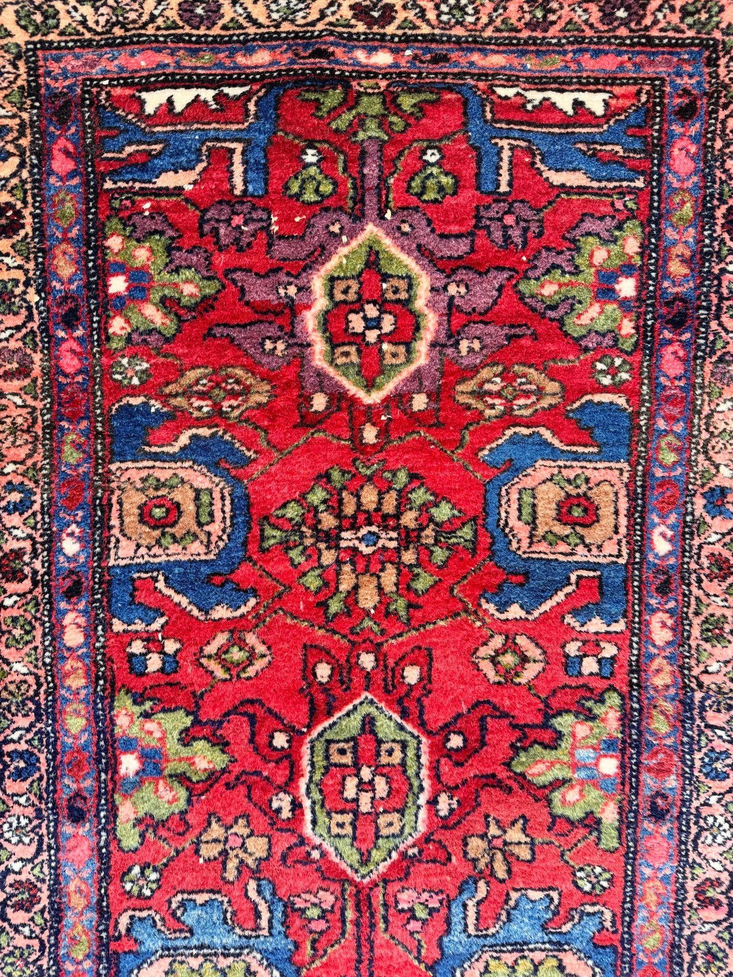 Antiker Hamadan-Läufer, 4,04 m x 0,84 m, antik im Angebot 7
