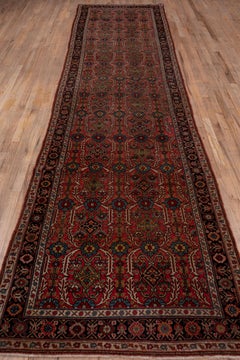 Antique Hamadan Runner, Deep Tones, circa 1900s