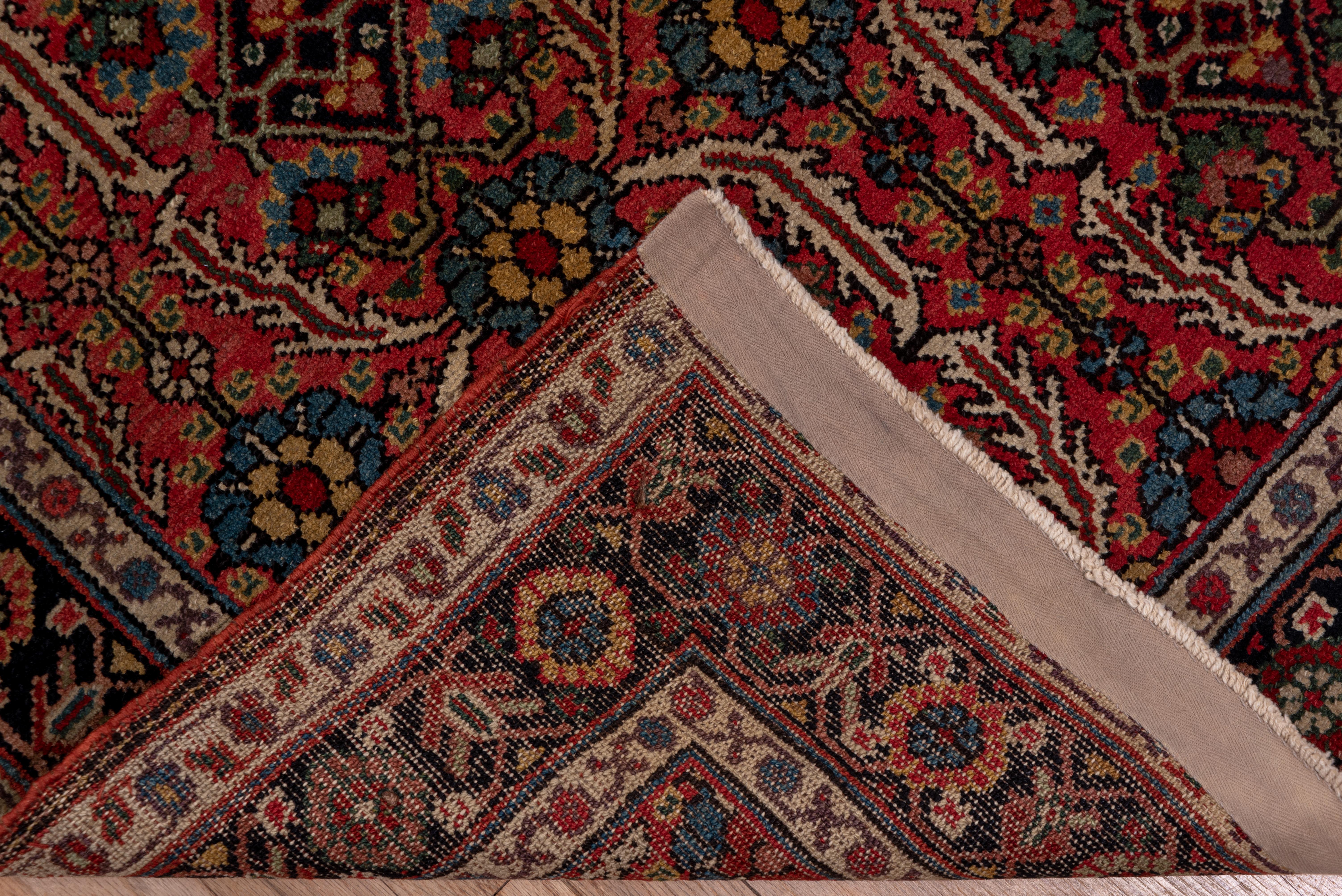 Hand-Knotted Antique Hamadan Runner, Deep Tones, circa 1900s For Sale